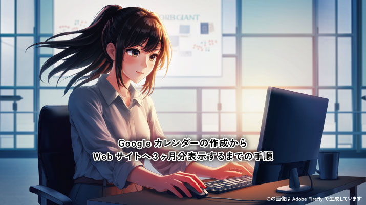 Googleカレンダーの作成からWebサイトへ３ヶ月分表示するまでの手順