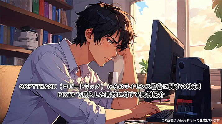 COPYTRACK（コピートラック）からのライセンス警告に関する対応！PIXTAで購入した素材に対する実例紹介