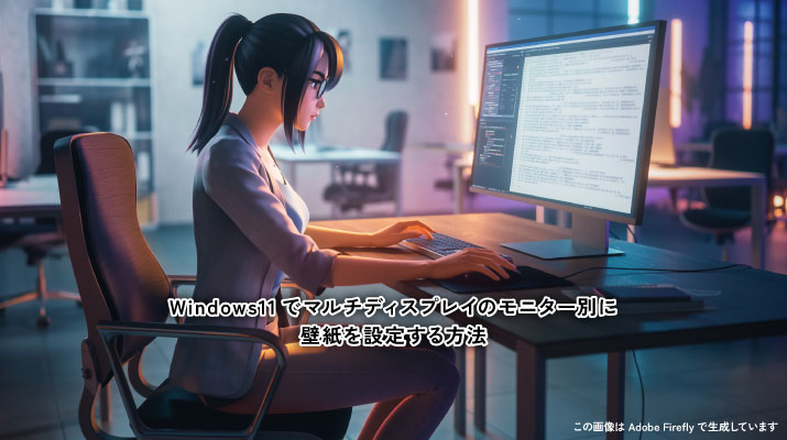 Windows11でマルチディスプレイのモニター別に壁紙を設定する方法