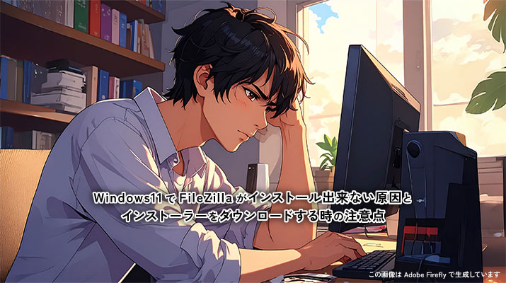 Windows 11でFileZillaがインストール出来ない原因とインストーラーをダウンロードする時の注意点
